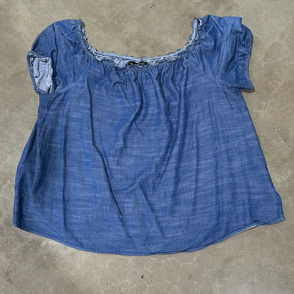 Denim off shoulder top - Picture 1 of 3